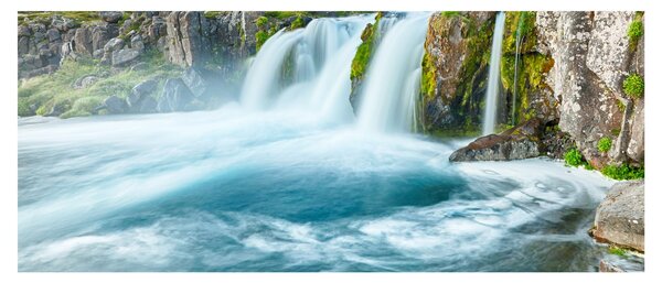 Tablou - Stânci și cascade (120x50 cm)