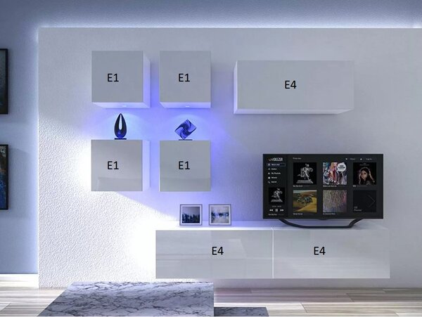 Mobilier living Berny 61 (alb + Alb lucios). 1087184