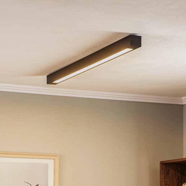 Eko-Light Plafonieră Lungo, negru, lungime 124 cm, reglabil, Negru, Camera de zi / sufragerie, Metal, Modern