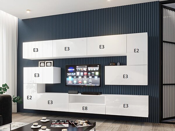 Mobilier living Berny 57 (alb + Alb lucios). 1087176