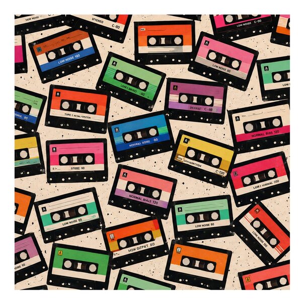 Tablou casete magnetice vintage mix