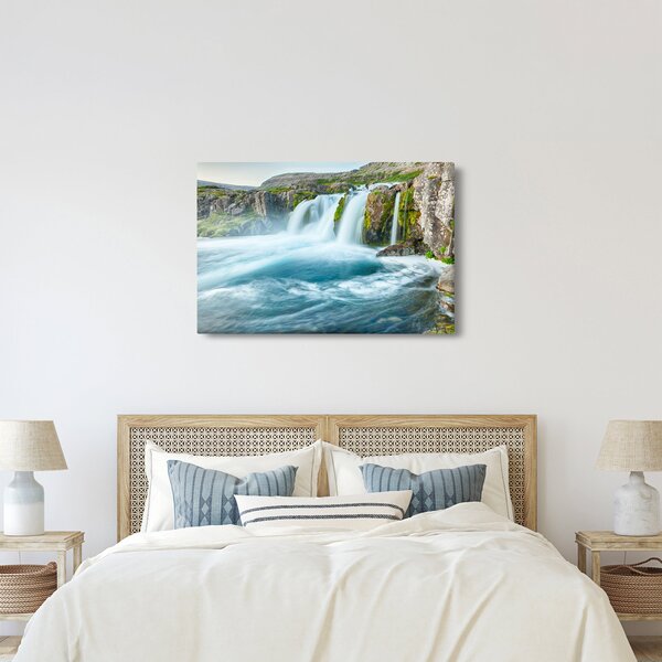 Tablou - Stânci și cascade (90x60 cm)