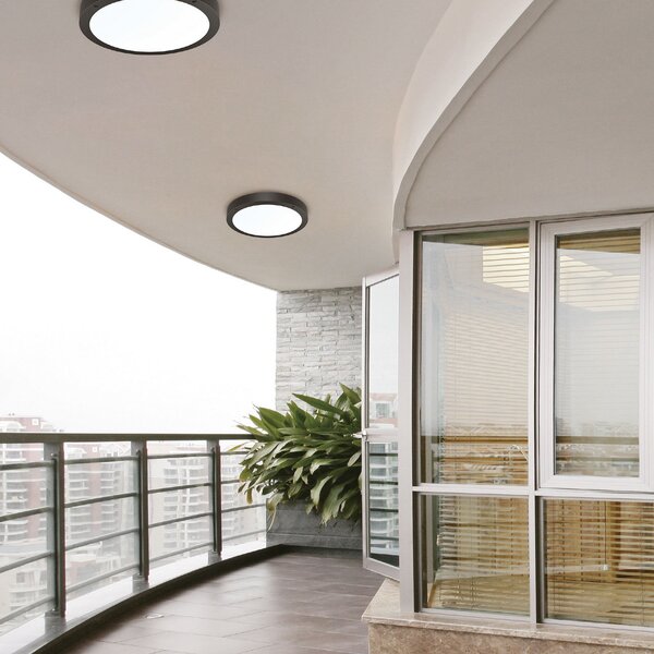The Light Group SLC Dio plafonieră LED IP65 3CCT negru, Negru, Metal