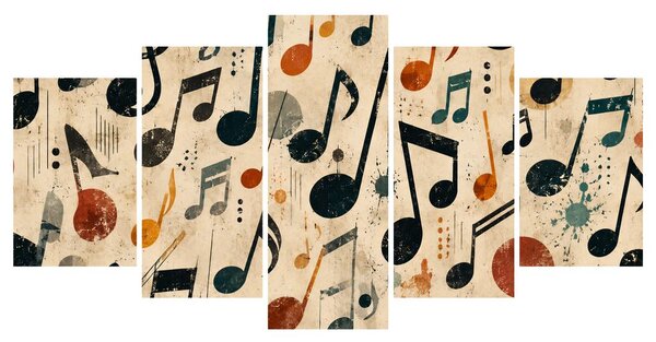 Tablou 5-piese armonie muzicală în abstract