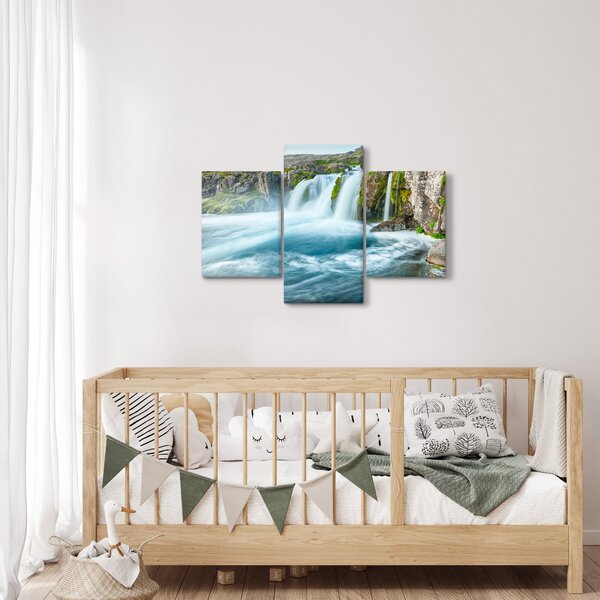 Tablou - Stânci și cascade (90x60 cm)