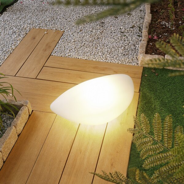 Lindby Lampa de exterior Arani, albă, din plastic, cu priză, Alb, Plastic, Modern
