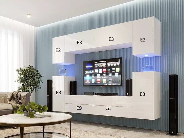 Mobilier living Berny 69 (alb + Alb lucios). 1087200