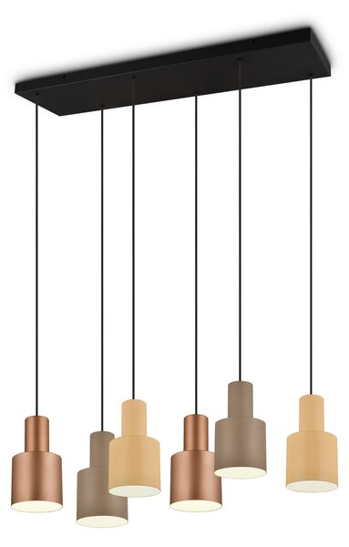 Trio Lighting Agudo lampă suspendată, multicolor 6becuri decalat, reglabil, Multicolor, Camera de zi / sufragerie, Metal, Modern
