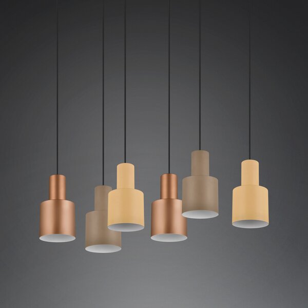 Trio Lighting Agudo lampă suspendată, multicolor 6becuri decalat, reglabil, Multicolor, Camera de zi / sufragerie, Metal, Modern