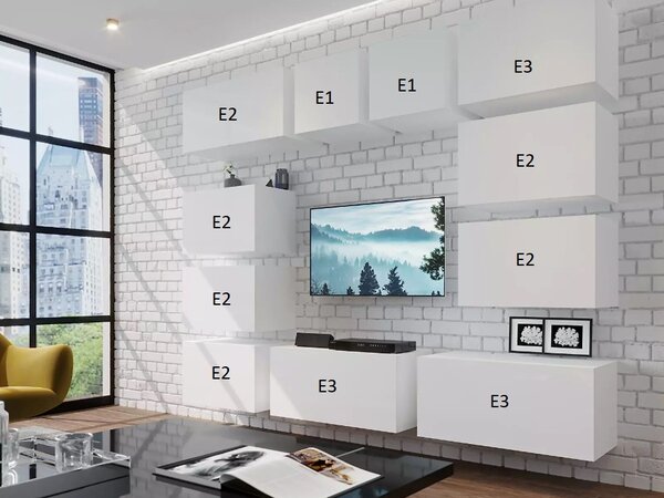 Mobilier living Berny 75 (alb + Alb lucios). 1087212