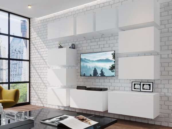 Mobilier living Berny 75 (alb + Alb lucios). 1087212