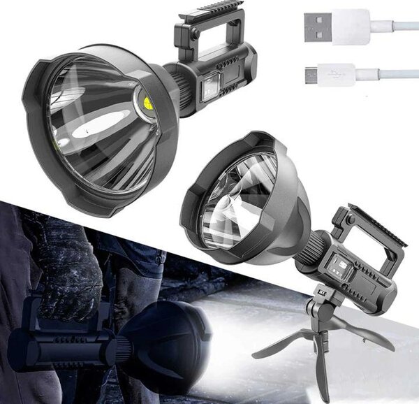 Lanterna W5119, USB, 4 moduri, Powerbank, Trepied