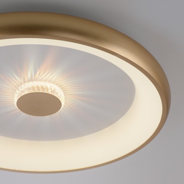 JUST LIGHT. GmbH Plafonieră cu LED Vertigo, CCT, Ø 61,5 cm, alamă, reglabil, Auriu / Alamă, Camera de zi / sufragerie, Metal, Modern