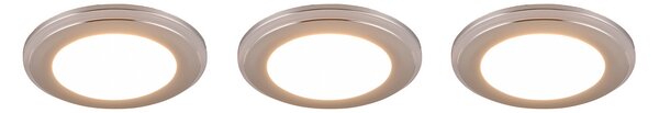Trio Lighting Argus downlight LED RGBW telecomandă 3er crom, reglabil, Metalic, Camera de zi / sufragerie, Plastic, Modern, Corpuri de iluminat încastrate rotunde