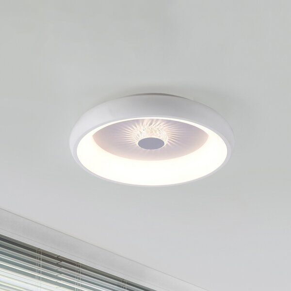 JUST LIGHT. GmbH Plafonieră cu LED Vertigo, CCT, Ø 46,5 cm, alb, reglabil, Alb, Camera de zi / sufragerie, Metal, Modern