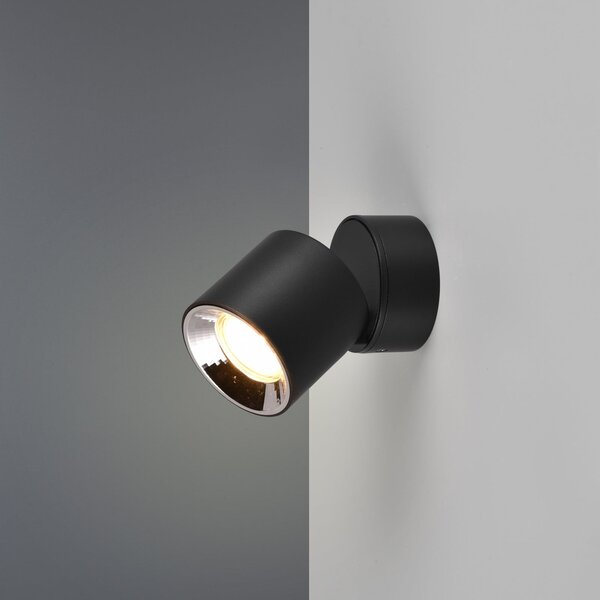 Trio Lighting Guayana plafonieră GU10 1 bec negru, Negru, Camera de zi / sufragerie, Metal, Modern