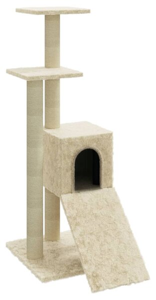 Ansamblu pisici cu stâlpi din funie de sisal, crem, 92 cm