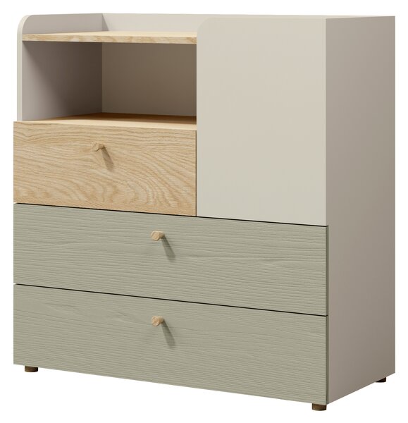 Comodă Yoda 10 (bej deschis + stejar uleios + eucaliptus). Promo -20%. 1087375