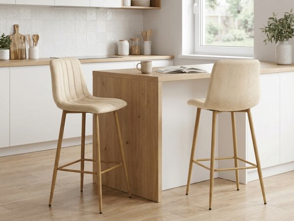 Scaun de bar POZZA VELVET, crem