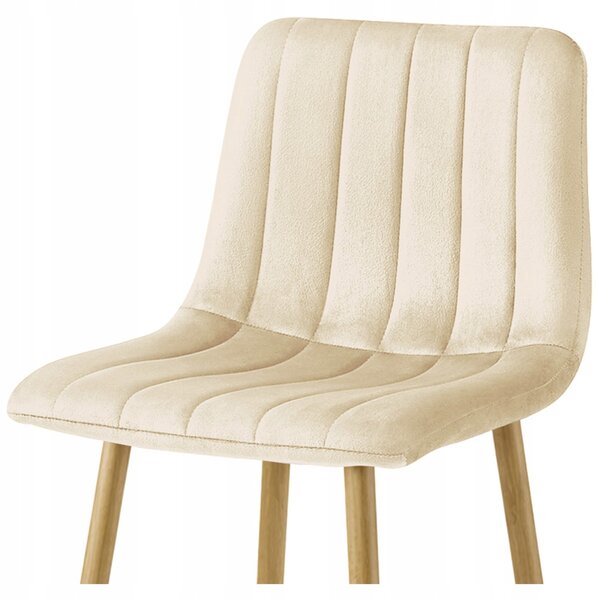 Scaun de bar POZZA VELVET, crem