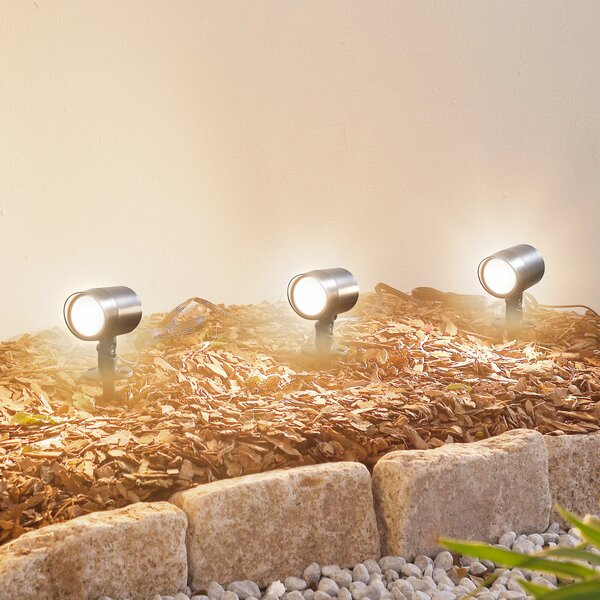 Lindby Smart LED cu LED-uri pentru spoturi de sol Nycta, RGB, Tuya, set de, reglabil, Negru, Plastic, Modern