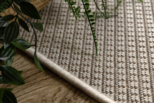 Covor sisal Floorlux 50002 Romburi şampanie si taupe