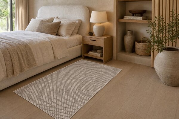 Covor sisal Floorlux 50002 Romburi şampanie si taupe