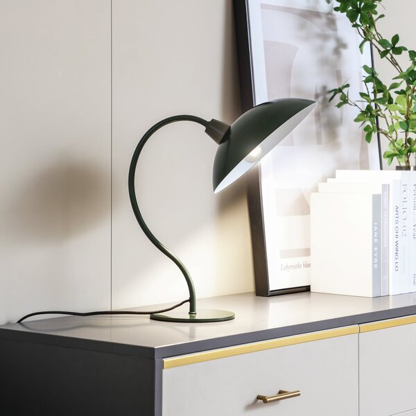 Lucande Lampă de masă Arvadon, verde, metal, înălțime 42,75 cm, Verde, Camera de zi / sufragerie, Metal, Modern
