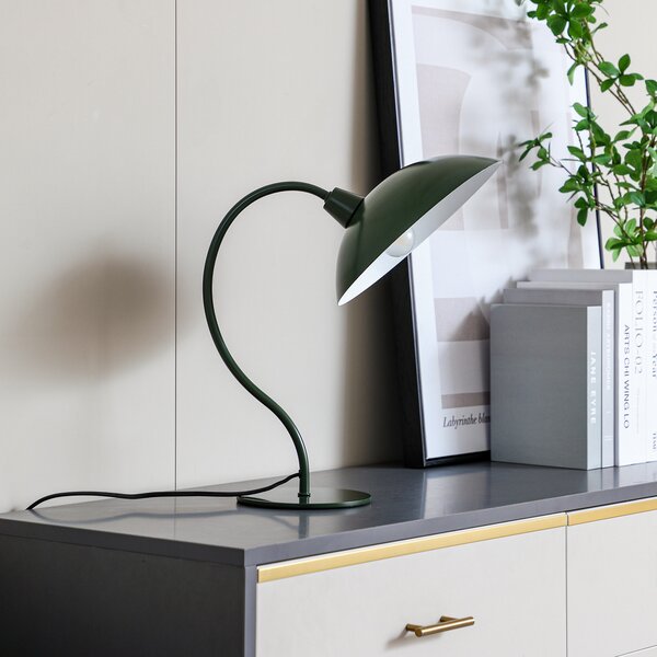 Lucande Lampă de masă Arvadon, verde, metal, înălțime 42,75 cm, Verde, Camera de zi / sufragerie, Metal, Modern