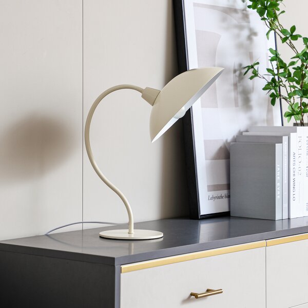 Lucande Lampă de masă Arvadon, bej, metal, înălțime 42,75 cm, Bej, Camera de zi / sufragerie, Metal, Modern