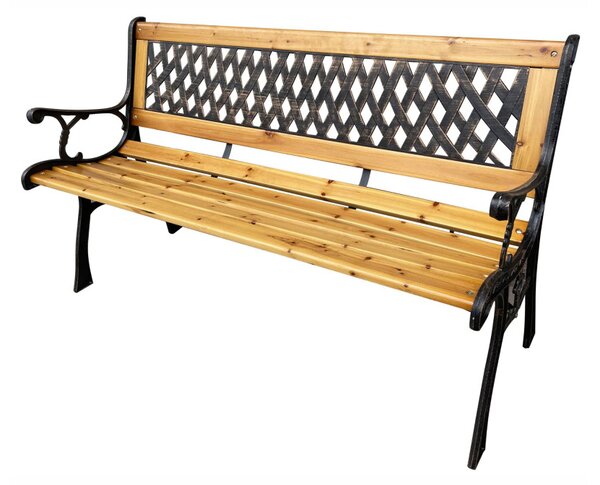 Bancă de grădină Marja (maro + lemn natural). Promo -12%. 1088097
