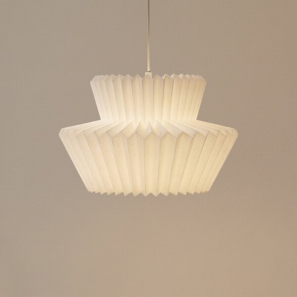 Lindby Suspensie Magali, alb, hârtie, Ø 45 cm, E27, reglabil, Alb, Camera de zi / sufragerie, Hârtie / Carton