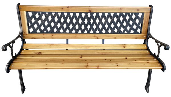 Bancă de grădină Marja (maro + lemn natural). Promo -12%. 1088097