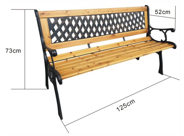 Bancă de grădină Marja (maro + lemn natural). Promo -12%. 1088097