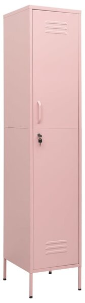 Dulap de vestiar, roz, 35x46x180 cm, oțel