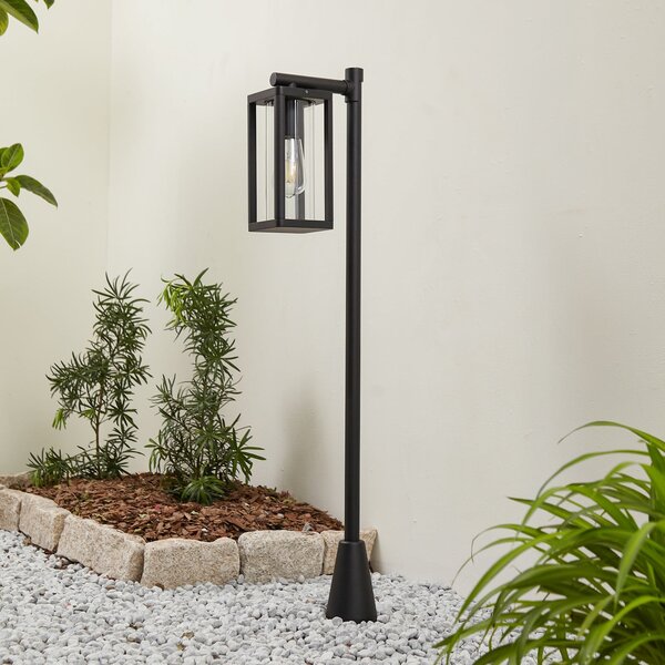 Lucande Siveta bornă luminoasă, 100 cm înălțime, negru, E27, IP65, reglabil, Negru, Aluminiu, Modern