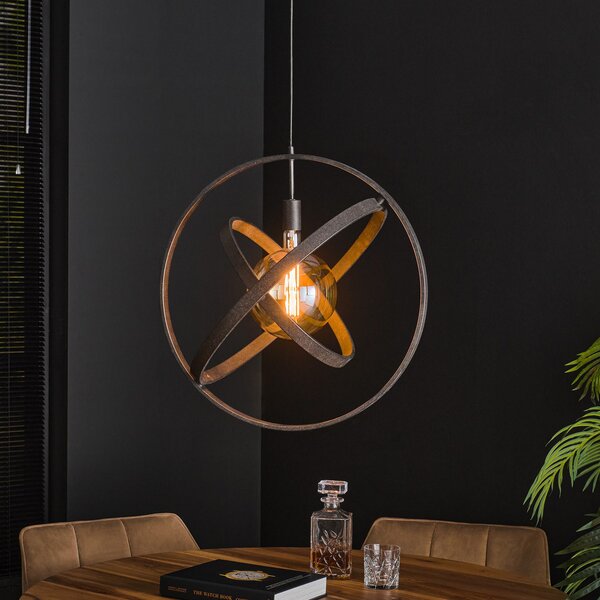 Zijlstra Orbit lampă suspendată cu 3 inele, 1 bec, negru, reglabil, Negru, Camera de zi / sufragerie, Metal