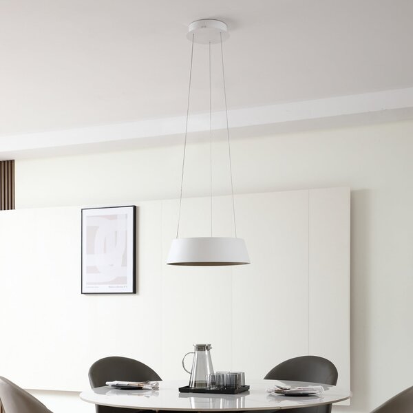Lucande LED suspendat Belsar, alb, aluminiu, CCT, reglabil, Alb, Camera de zi / sufragerie, Aluminiu, Modern