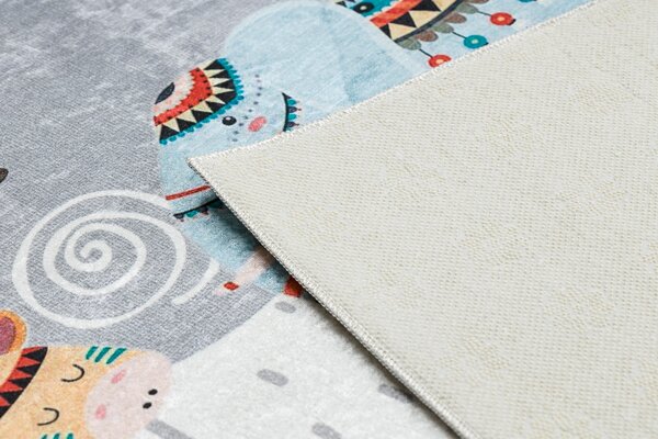 BAMBINO 2160 covor lavabil Sat indian, animale pentru copii anti-alunecare gri - SECUNDAR-COTATI PRODUSUL
