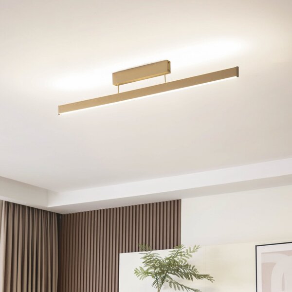 Lucande Smart LED plafonieră Mylosh, auriu, CCT, Tuya, reglabil, Auriu / Alamă, Camera de zi / sufragerie, Aluminiu, Modern