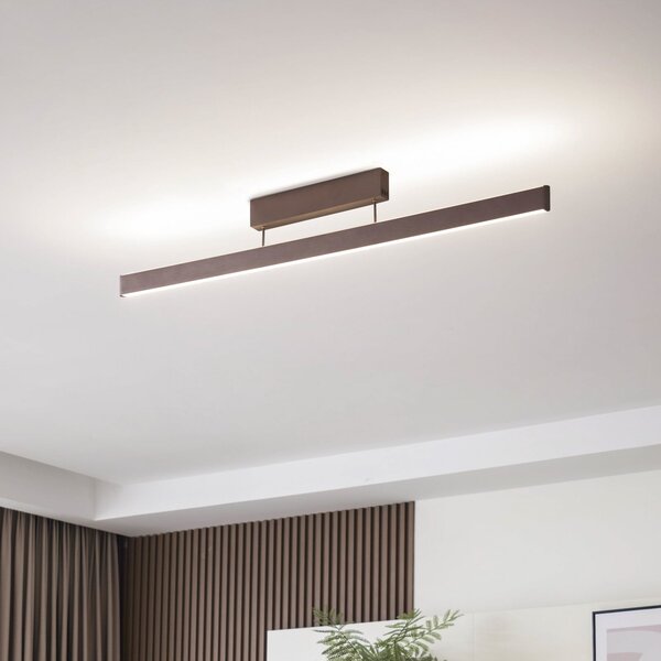 Lucande Smart LED plafonieră Mylosh, cafea, CCT, Tuya, reglabil, Maro / Rugină, Camera de zi / sufragerie, Aluminiu, Modern