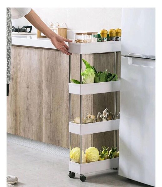 Etajera 4 rafturi pentru spatii inguste, 39 x 80 x 12.5 cm