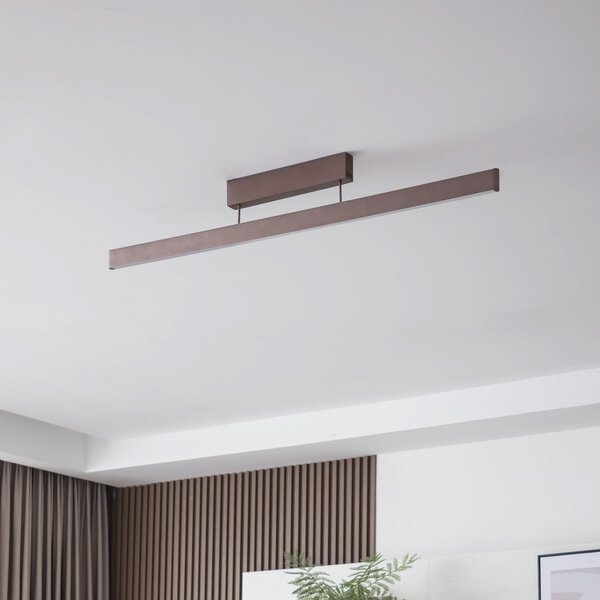 Lucande Smart LED plafonieră Mylosh, cafea, CCT, Tuya, reglabil, Maro / Rugină, Camera de zi / sufragerie, Aluminiu, Modern