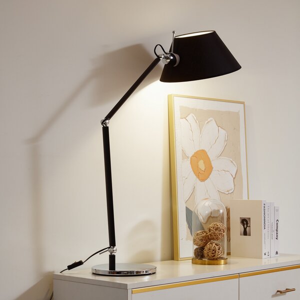 Lucande Lampă de masă Dansari, negru, metal, reglabilă, Negru, Camera de zi / sufragerie, Metal