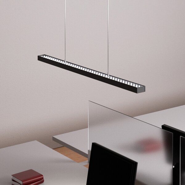 Arcchio LED lampă suspendată de birou Jolinda, negru, 118cm, sus/jos, Negru, Studiu / Birou, Metal, Modern