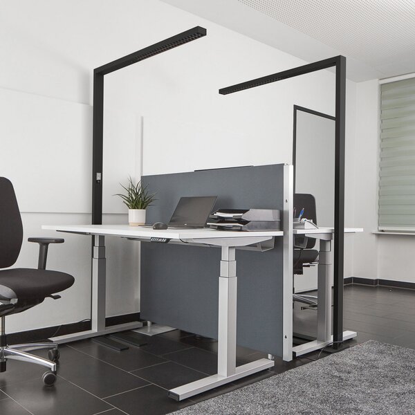 Arcchio Lampadar LED pentru birou Jolinda, negru, 4000K, senzor, reglabil, Negru, Studiu / Birou, Metal, Modern