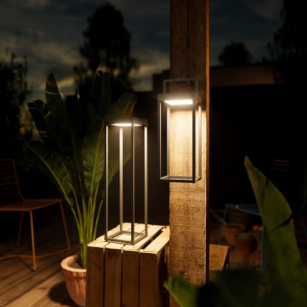 Sigor Lumină solară Numove LED, gri grafit, înălțime 32,5 cm, reglabil, Negru, Metal, Modern
