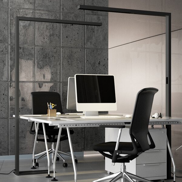 Arcchio Lampadar LED pentru birou Jolinda, negru, 4000K, senzor, reglabil, Negru, Studiu / Birou, Metal, Modern