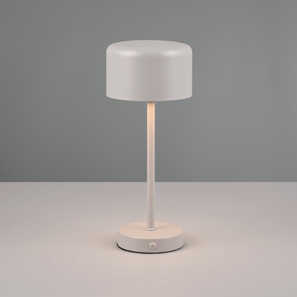 Reality Leuchten Lampă de masă reîncărcabilă Jeff LED, gri, înălțime 30 cm, metal, reglabil, Gri, Camera de zi / sufragerie, Metal, Modern