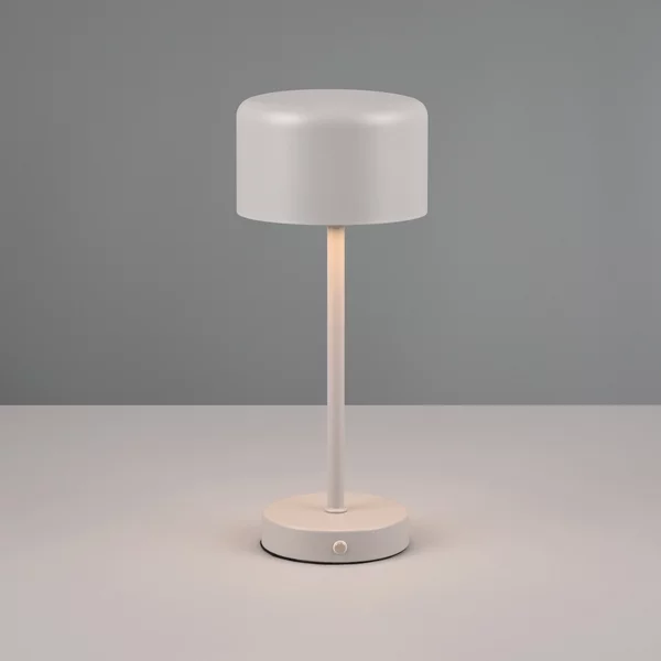 Reality Leuchten Lampă de masă reîncărcabilă Jeff LED, gri, înălțime 30 cm, metal, reglabil, Gri, Camera de zi / sufragerie, Metal, Modern